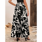 Damesbroek met print, hoge taille en wijde pijpen