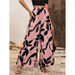 Damesbroek met print, hoge taille en wijde pijpen