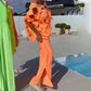 Set met top met uitsnijdingen en bandeau-jumpsuit