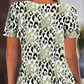 Casual dames-top met print, ronde hals en korte mouwen