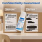 Privacybeschermende borstel voor het verwijderen van afdrukken op thermisch papier