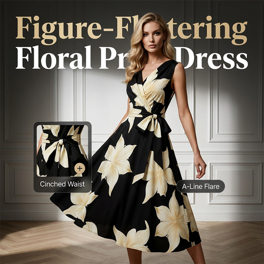 🎉 LIMITED DEAL! Flatterende Bloemenprint Jurk 🌸 Comfort & Stijl