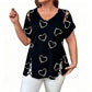 Casual T-shirt met V-hals en korte mouwen voor dames