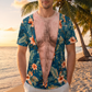 Grappig T-shirt voor mannen met 3D-print van een behaarde borst