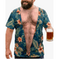 Grappig T-shirt voor mannen met 3D-print van een behaarde borst