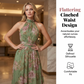 Elegante maxi-jurk met halternek en bloemenprint