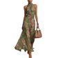 Elegante maxi-jurk met halternek en bloemenprint