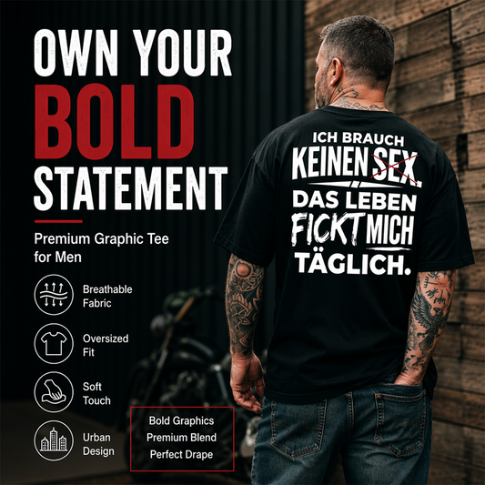 🧥 Grappig T-shirt voor heren met Duitse slogan — T-shirt met sarcastische quote en geestig tekstontwerp