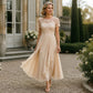 Elegante chiffonjurk met bloemenprint en pailletten voor dames