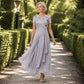 Elegante chiffonjurk met bloemenprint en pailletten voor dames