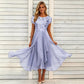 Elegante chiffonjurk met bloemenprint en pailletten voor dames