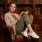 Geperforeerde slip-on platform muiltjes voor dames