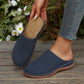 Geperforeerde slip-on platform muiltjes voor dames