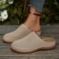 Geperforeerde slip-on platform muiltjes voor dames