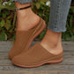 Geperforeerde slip-on platform muiltjes voor dames
