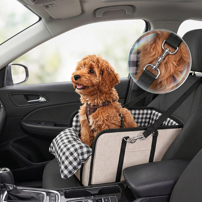 🐶 NU 50% KORTING!🎁 Secure Travel Pet Booster – Draagbare autostoelverhoger voor honden, inclusief veiligheidsharnas. Zacht gewatteerde reismand voor kleine en middelgrote honden