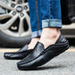 Handgemaakte leren loafers voor heren, in Milanese stijl.