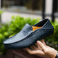 Handgemaakte leren loafers voor heren, in Milanese stijl.
