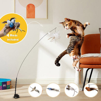 🐱🐦 Interactieve Kattenspeelset met Vogelsimulatie – Stimuleert Spelen & Jachtinstinct | Leuk voor Alleen & Samen Spelen