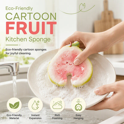 Schattige Fruitvormige Afwas Spons – Vrolijk, Kleurrijk en Krachtig Schrobber voor een Stralend Schone Keuken 🍓🍋✨