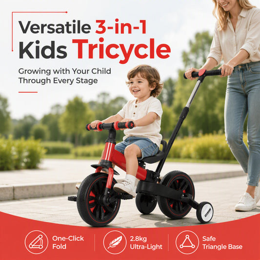 3-in-1 kinder-driewieler-loopfiets