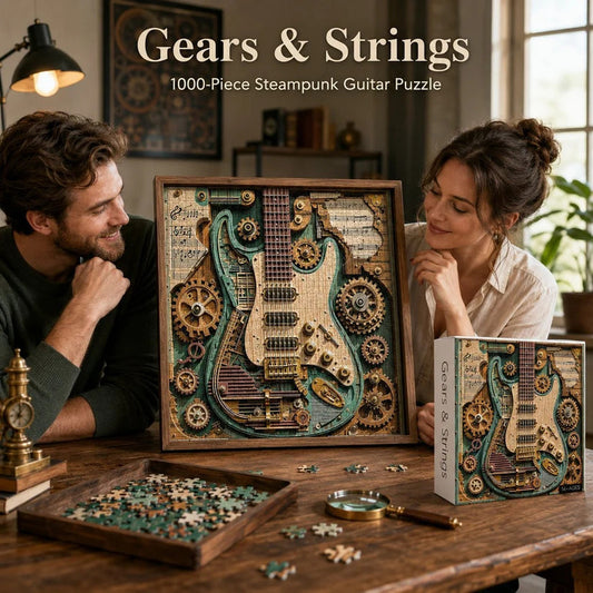 Creatieve steampunk-gitaar 3D-puzzel