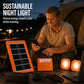 Draagbaar zonne-energiesysteem met 2 LED-lampen