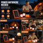 Draagbaar zonne-energiesysteem met 2 LED-lampen