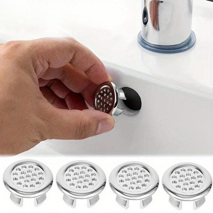 Afvoerplug voor wastafel, set van 4 ronde afvoerpluggen, vervangende ring voor overloopafvoer, wastafelaccessoire voor huis, keuken en badkamer, badkameraccessoires, badkamerarmaturen, badkamergadgets, afvoerplug