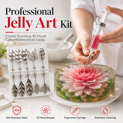 📢📢 50% KORTING!! 🎂✨Maak 3D-bloemen in gelatine die eruitzien alsof ze echt zijn – Professioneel Jelly Art Gereedschap van RVS 🎂✨