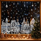 Kerstdorp-set met raamstickers