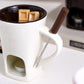 🎄 Kerstspecial – 50% KORTING! Keramische Fondue Mok voor Chocolade en Kaas | Inclusief Vork