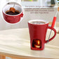 🎄 Kerstspecial – 50% KORTING! Keramische Fondue Mok voor Chocolade en Kaas | Inclusief Vork
