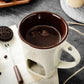 🎄 Kerstspecial – 50% KORTING! Keramische Fondue Mok voor Chocolade en Kaas | Inclusief Vork