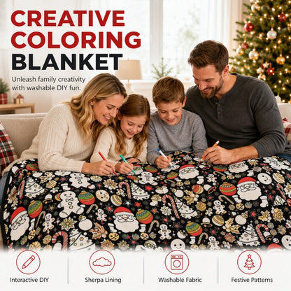 🎅50% KORTING🎄🎨DIY-kleurdeken voor het hele gezin, geschikt voor alle leeftijden🎁Het perfecte cadeau voor familie en vrienden