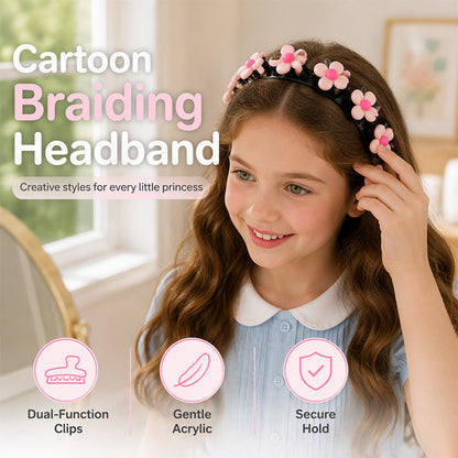 Elke ochtend gevecht bij het haar doen – Cartoon Haarband met Ingebouwde Vlechtclips voor Meisjes | 13 Printjes 🌸✨