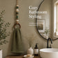 🏡Decoratieve Handdoekhanger met Kralen & Houten Ring | Praktisch voor Keuken & Badkamer | Handig Ophangen met een Warme, Natuurlijke Look