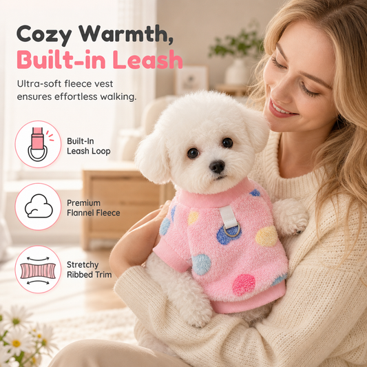 🐕 2+1 GRATIS – Warme Hondentrui met Geïntegreerde Riemring | Comfortabel voor Binnen & Buiten | Voor Koude Dagen