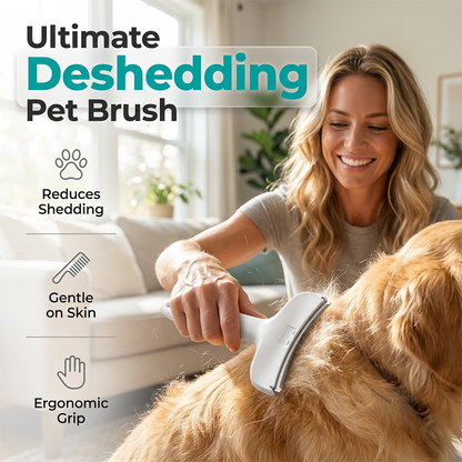 🐾 Deshedding Borstel voor Honden & Katten – Metalen Tanden voor Losse Onderwol & Minder Verharen