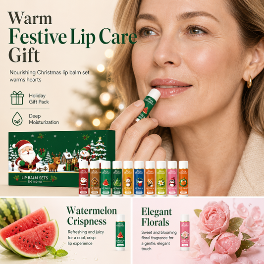 🎄💋Kerst-set met hydraterende lippenbalsems – Hydraterend, langdurig werkend, het perfecte kerstcadea