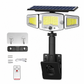 Zonne-energie lamp met 3 lampkoppen en bewegingssensor