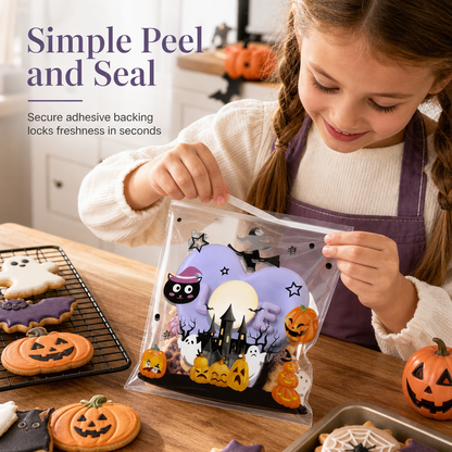 Zelfklevende Halloween-snoepzakjes voor het verpakken van koekjes