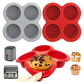 🎁 Siliconen Taartvorm met 4 Holtes – Antiaanbak & Vaatwasserbestendig 🍰✨