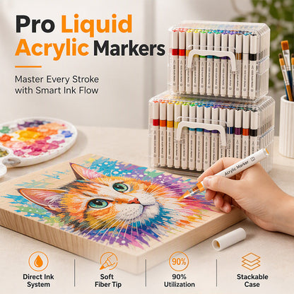 🎨✨ Acrylmarkers met zachte penseelpunt – Levendige kleuren voor creatieve projecten