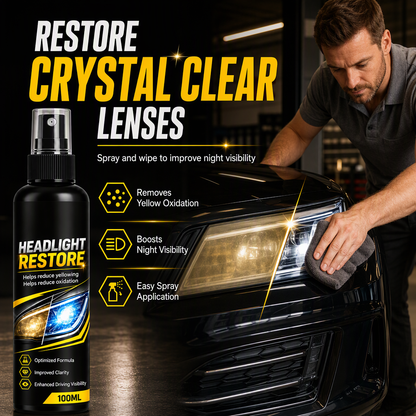 🚗✨ 50% KORTING | Koplamp Restauratiespray – Tegen Vergeling & Doffe Lenzen