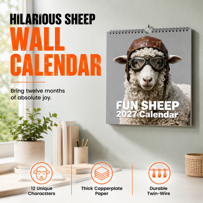 🐑 Grappige schapen-bureaukalender