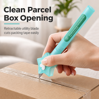2-in-1-spray voor het wissen van thermisch papier en doosopener – correctievloeistof voor privacybescherming