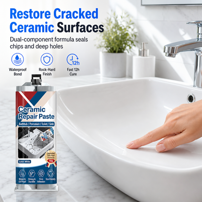 📢📢 50% KORTING🛠️ Keramische tegelreparatiepasta – Sneldrogende vuller voor scheuren & afgebroken randen – Waterdichte epoxy voor gootstenen, tegels & marmer