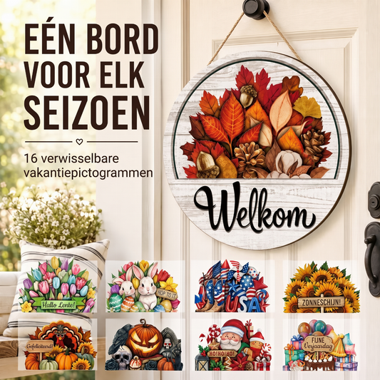 16-delige verwisselbaar welkomstbord voor voordeur