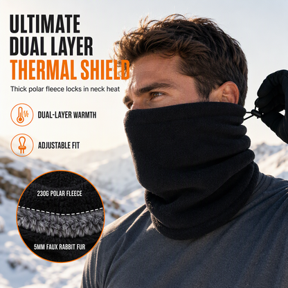 🧣 Winter fiets nekwarmer – Dubbellaags fleece windbescherming